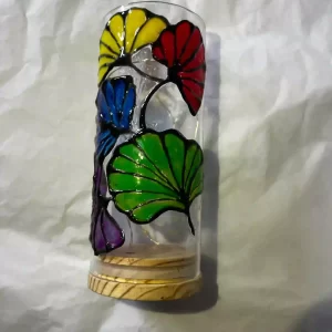 Multi Colour Floral Glass Jar