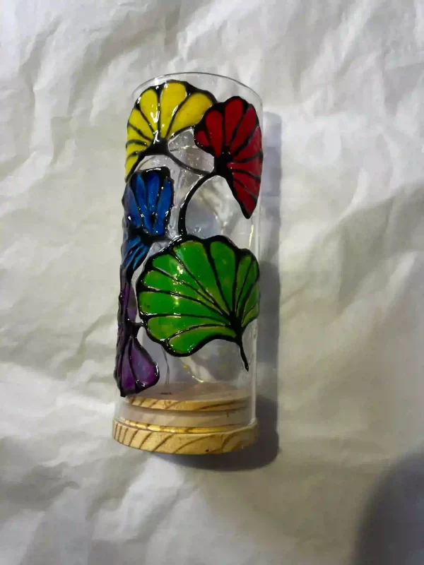 Multi Colour Floral Glass Jar
